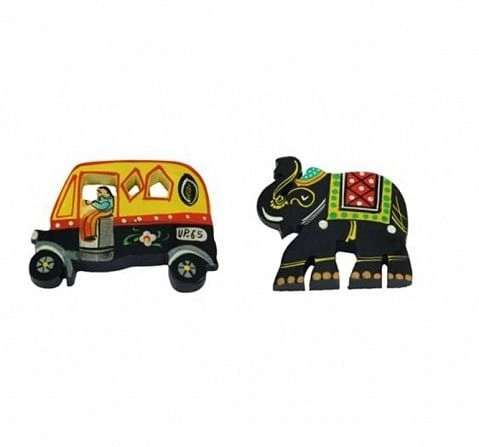Desi Toys Fridge Magnets Handpainted, Fridge Chumbak Pack Of 2 Classic Games for Kids age 3Y+ 