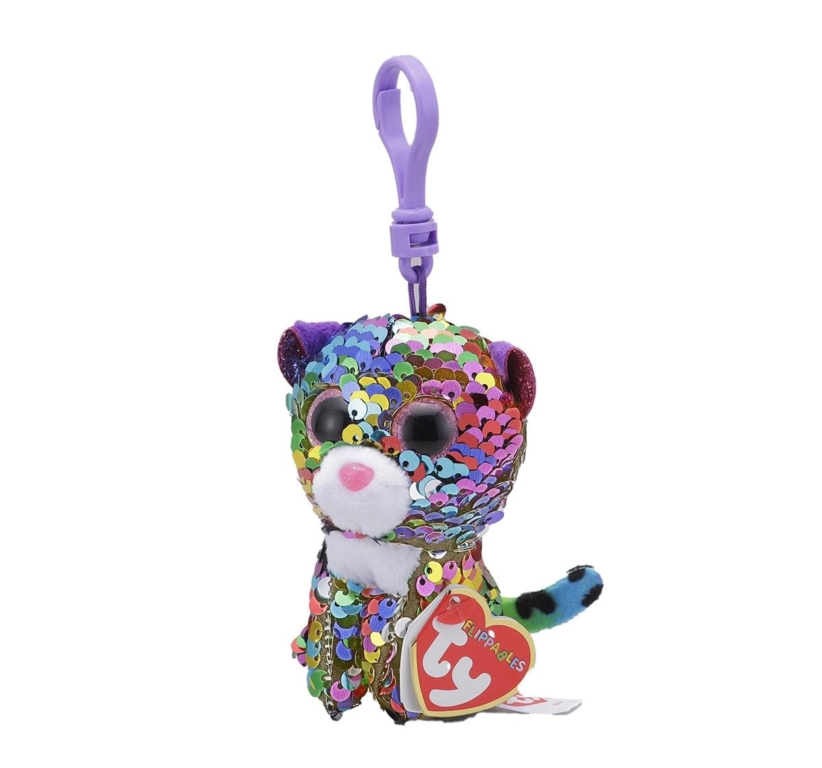 Ty DOTTY - Flippables Rainbow Leopard Clip Plush Accessories for Kids age 3Y+ - 8.5 Cm 