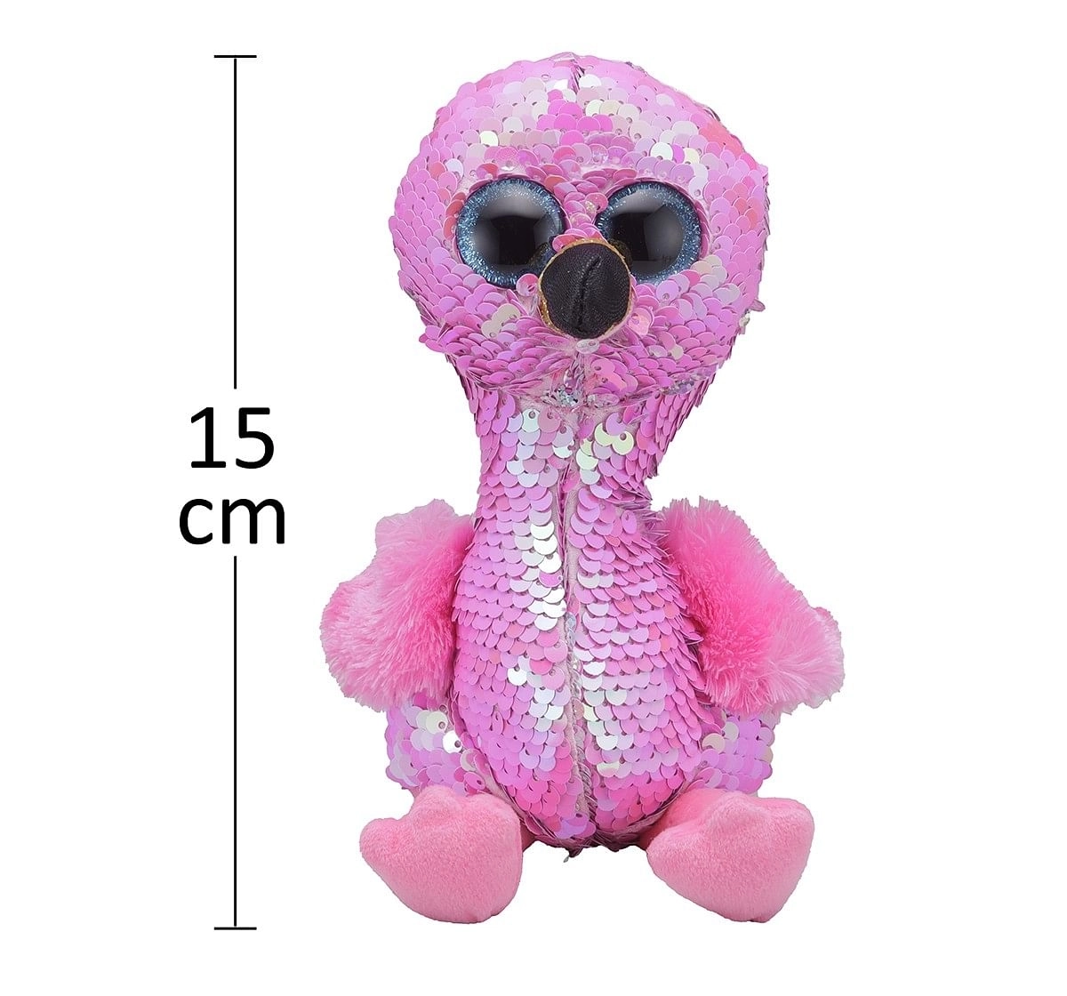 Ty PINKY - Flamingo Regular Flippables Quirky Soft Toys for Kids age 3Y+ - 15 Cm 