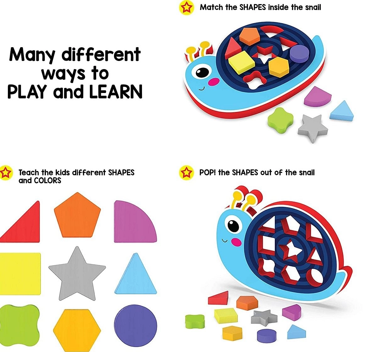 Play Panda My First Shapes Snail - A Fun Introduction To Shapes And Colors, 2Y+ (Multicolor)