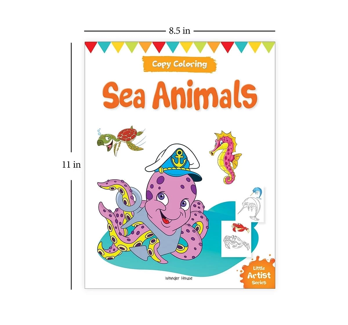 Wonder House Books Little Artist Series Sea Animals Colour Books for kids 0M+, Multicolour