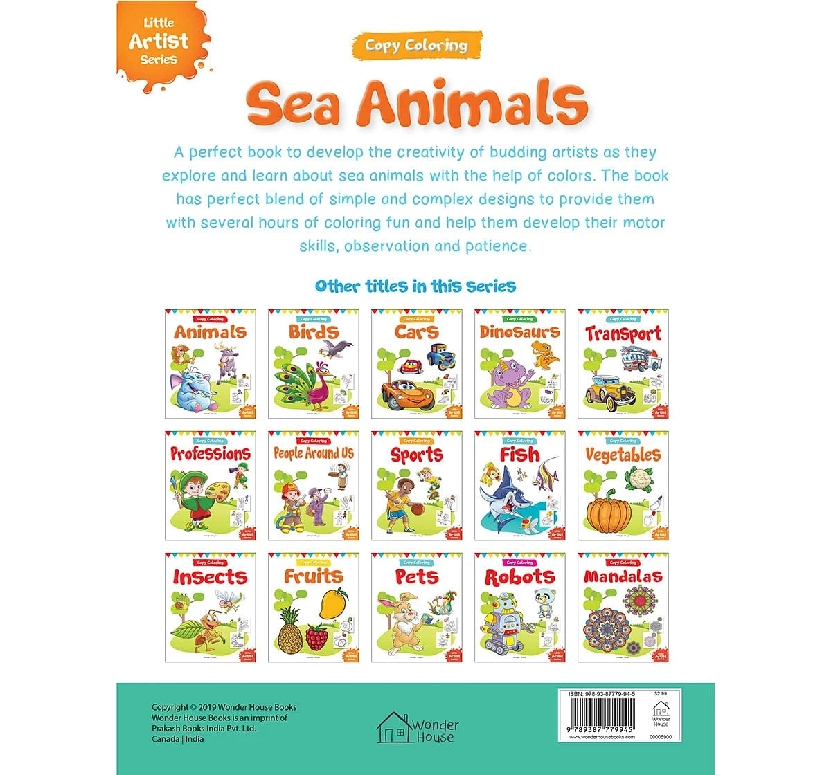 Wonder House Books Little Artist Series Sea Animals Colour Books for kids 0M+, Multicolour