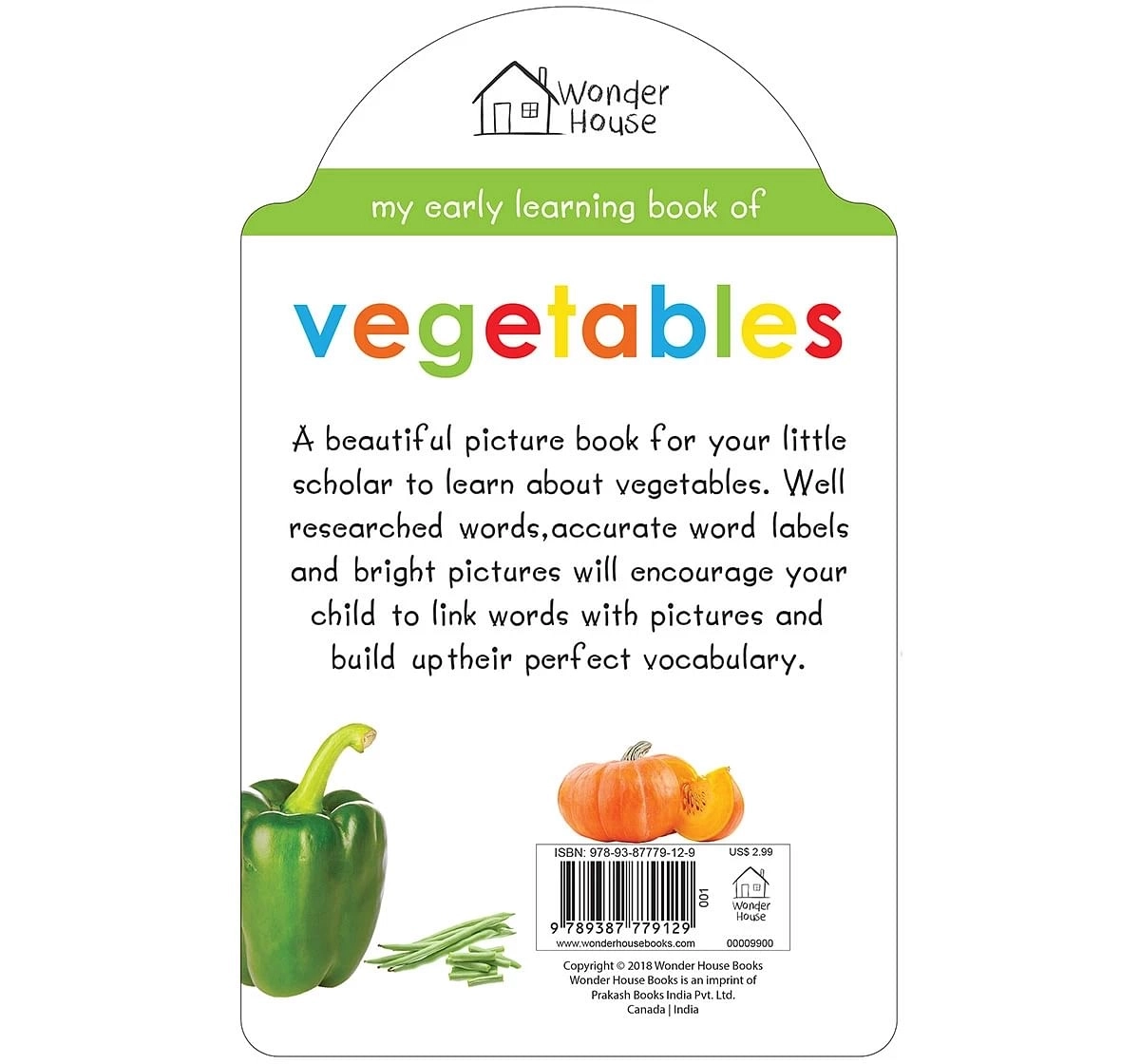 Wonder House Books My Early Learning Vegetables Book for kids 0M+, Multicolour
