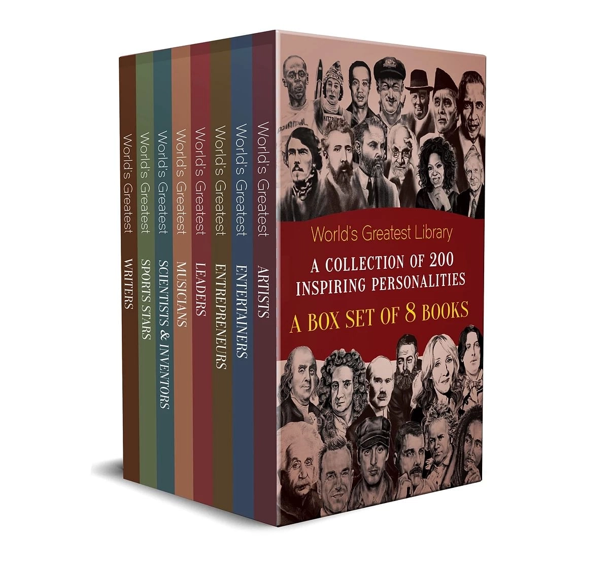 Wonder House Books Worlds Greatest Library A Collection of 200 Inspiring Personalities Set of 8 Biographies Book for kids 8Y+, Multicolour