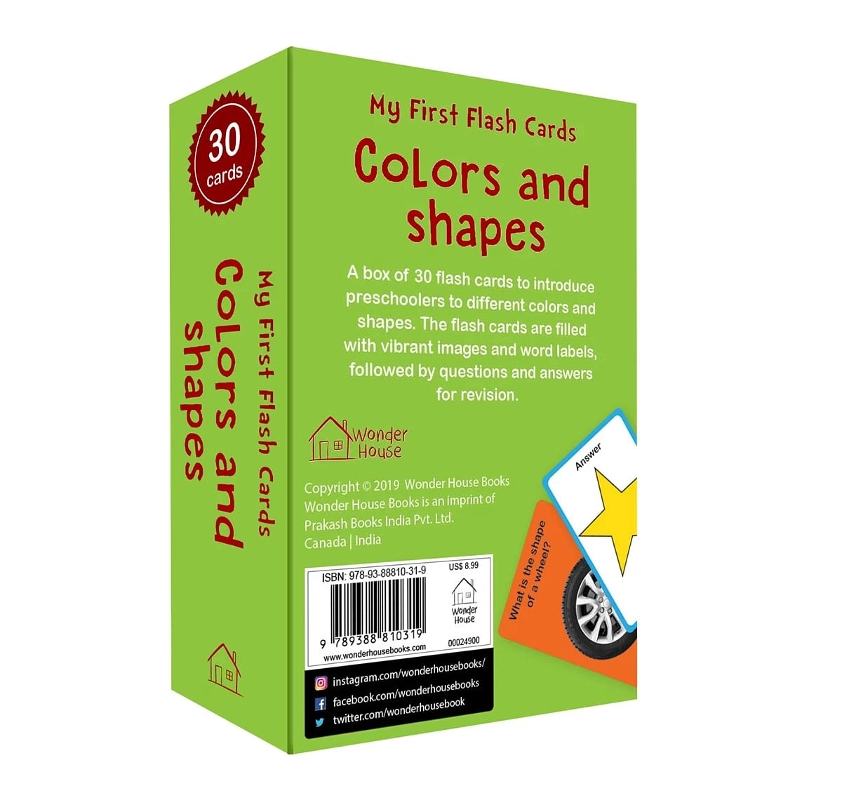 Wonder House Books My First Flash Cards Colors and Shapes 30 Early Learning Cards for kids 0M+, Multicolour