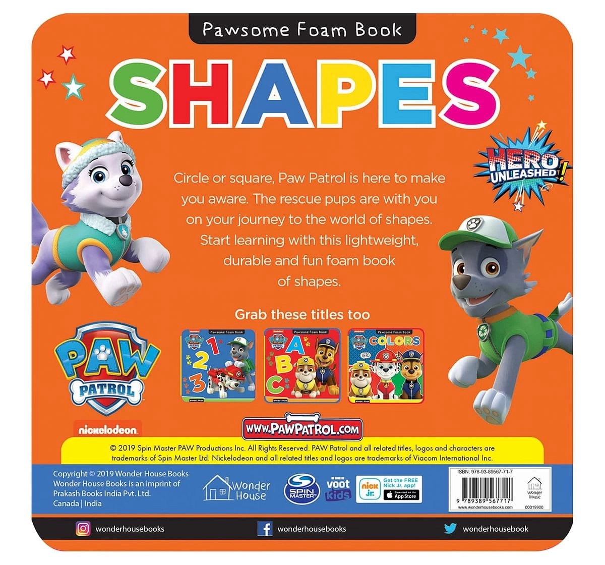 Wonder House Books Paw Patrol Shapes Foam Books for kids 0M+, Multicolour