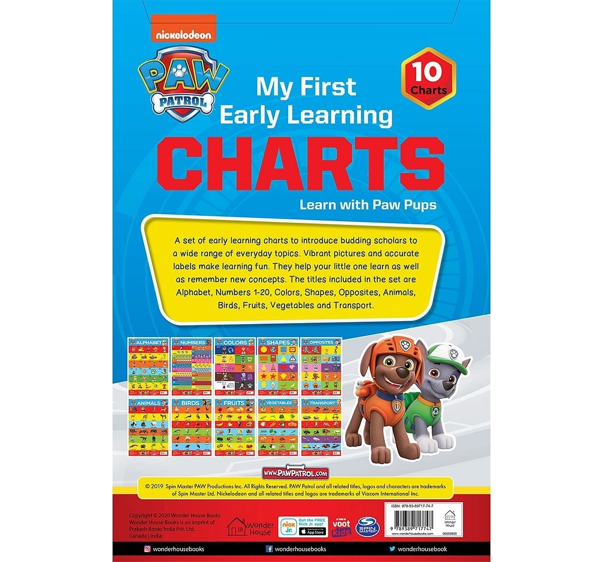 Wonder House Books Paw Patrol My First Early Learning Charts Paperback Multicolor 0M+