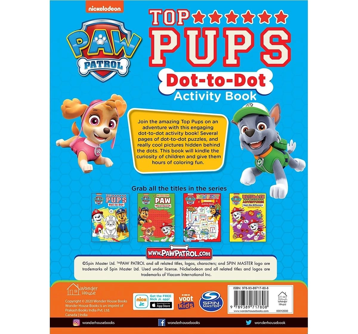 Wonder House Books Paw Patrol Top Pups Dot To Dot Activity Book for kids 3Y+, Multicolour