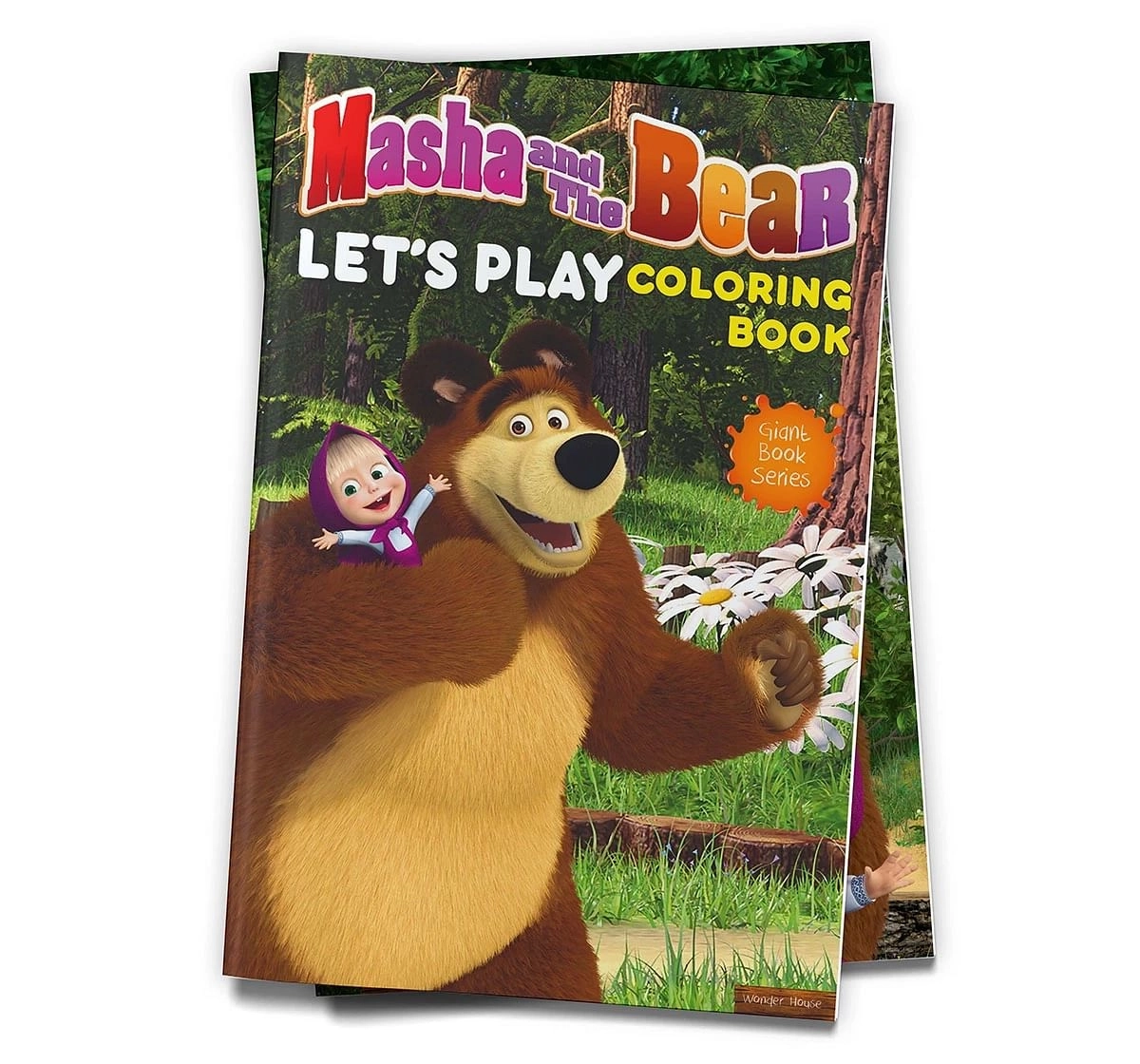 Wonder House Books Masha and the Bear Lets Play Giant Coloring Book for kids 3Y+, Multicolour