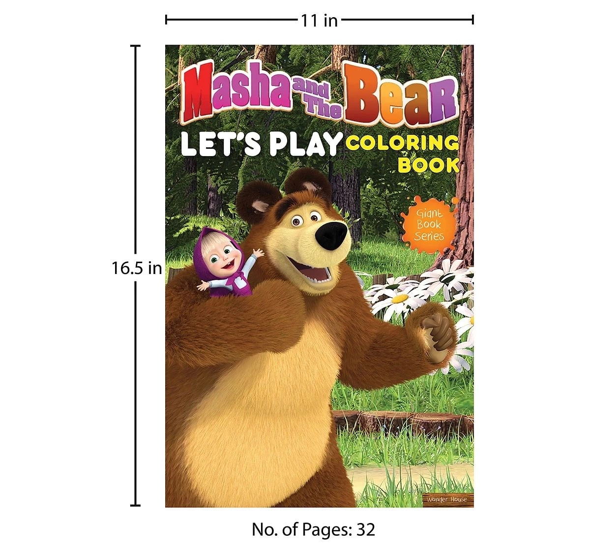 Wonder House Books Masha and the Bear Lets Play Giant Coloring Book for kids 3Y+, Multicolour