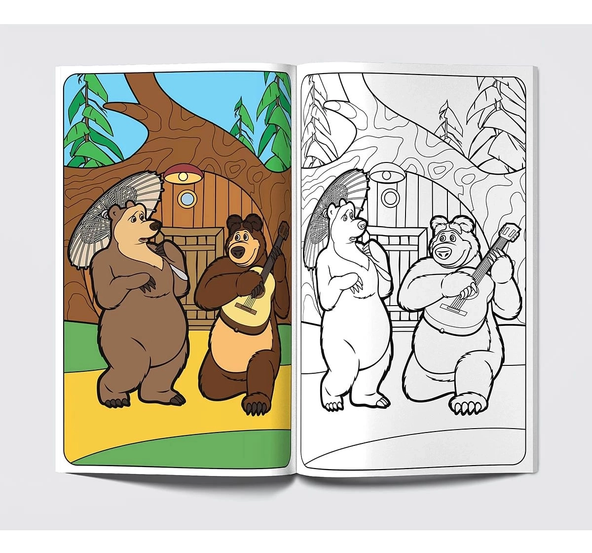 Wonder House Books Masha and the Bear Lets Play Giant Coloring Book for kids 3Y+, Multicolour