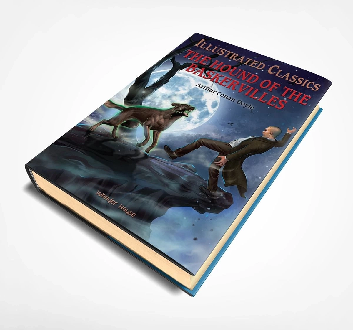 Wonder House Books Illustrated Classics the Hound of the Baskervilles Abridged Novels Hardback Book for kids 8Y+, Multicolour