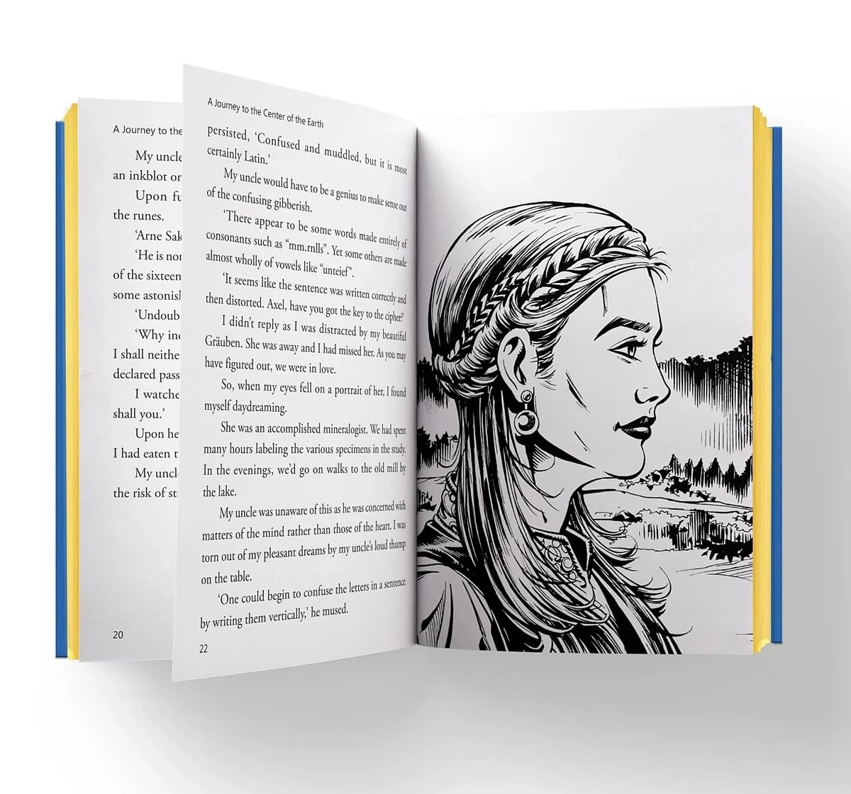 Wonder House Books Journey To the Center of the Earth Novels With Review Questions Hardback Book for kids 8Y+, Multicolour
