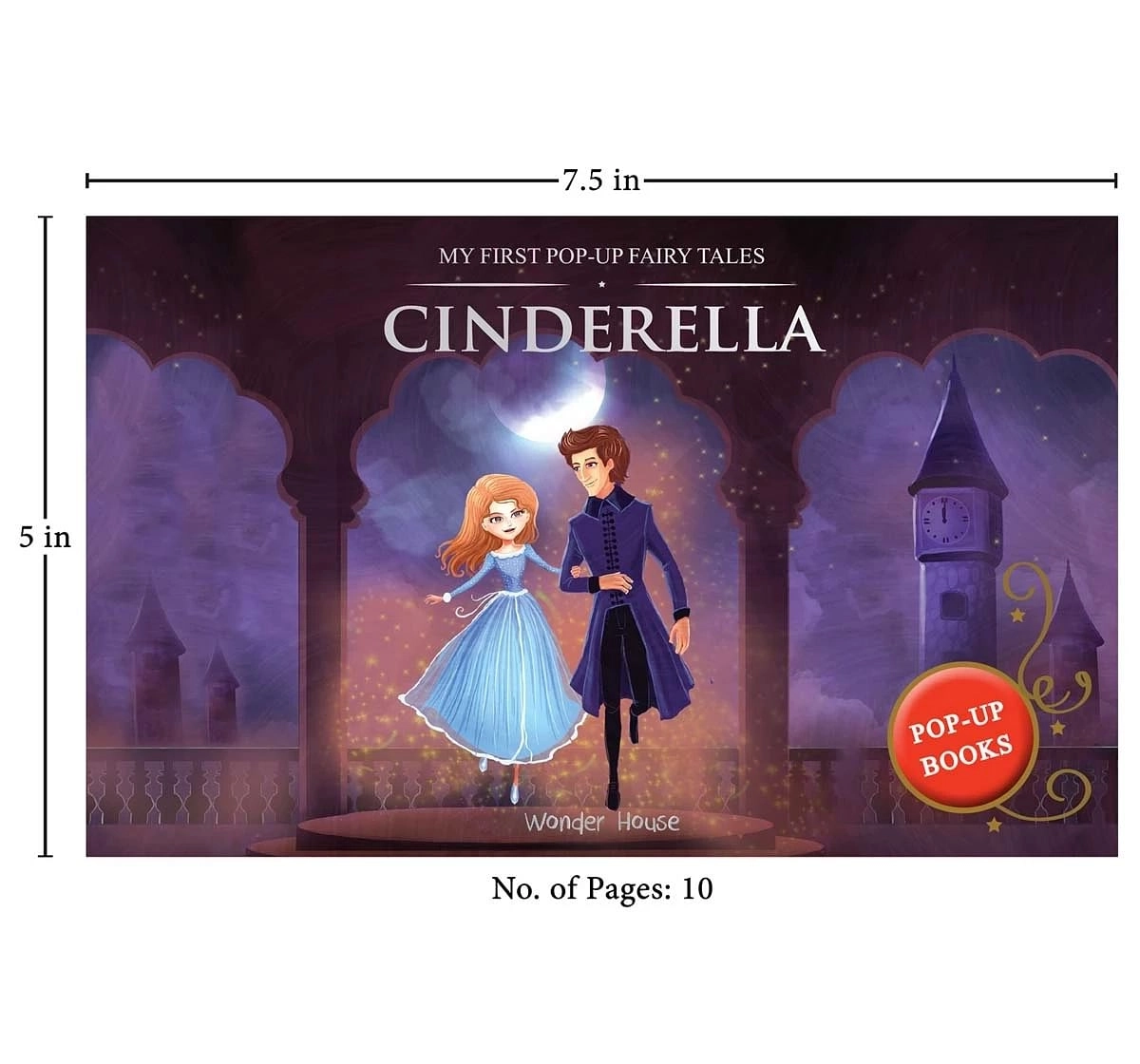 Wonder House Books My First Pop Up Fairy Tales Cinderella Book for kids 3Y+, Multicolour