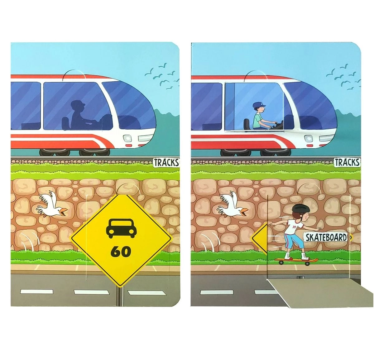 Wonder House Books Lift the Flap Vehicles Early Learning Novelty Board Book for kids 0M+, Multicolour