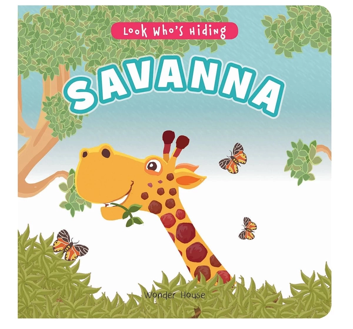 Wonder House Books Look Whos Hiding Savanna Pull the Tab Novelty Books for kids 0M+, Multicolour