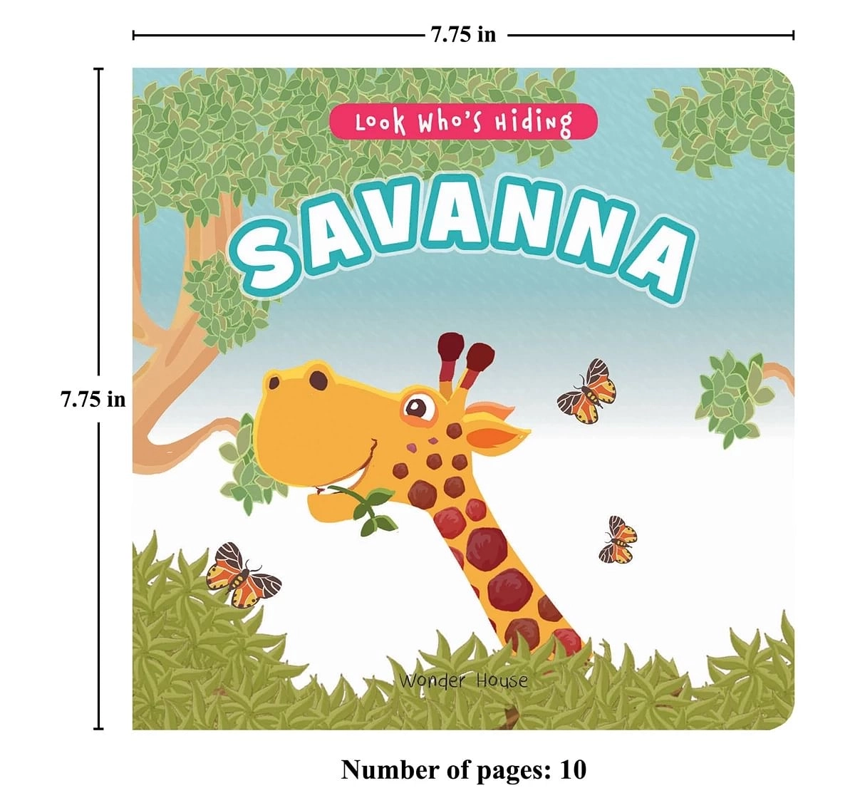 Wonder House Books Look Whos Hiding Savanna Pull the Tab Novelty Books for kids 0M+, Multicolour