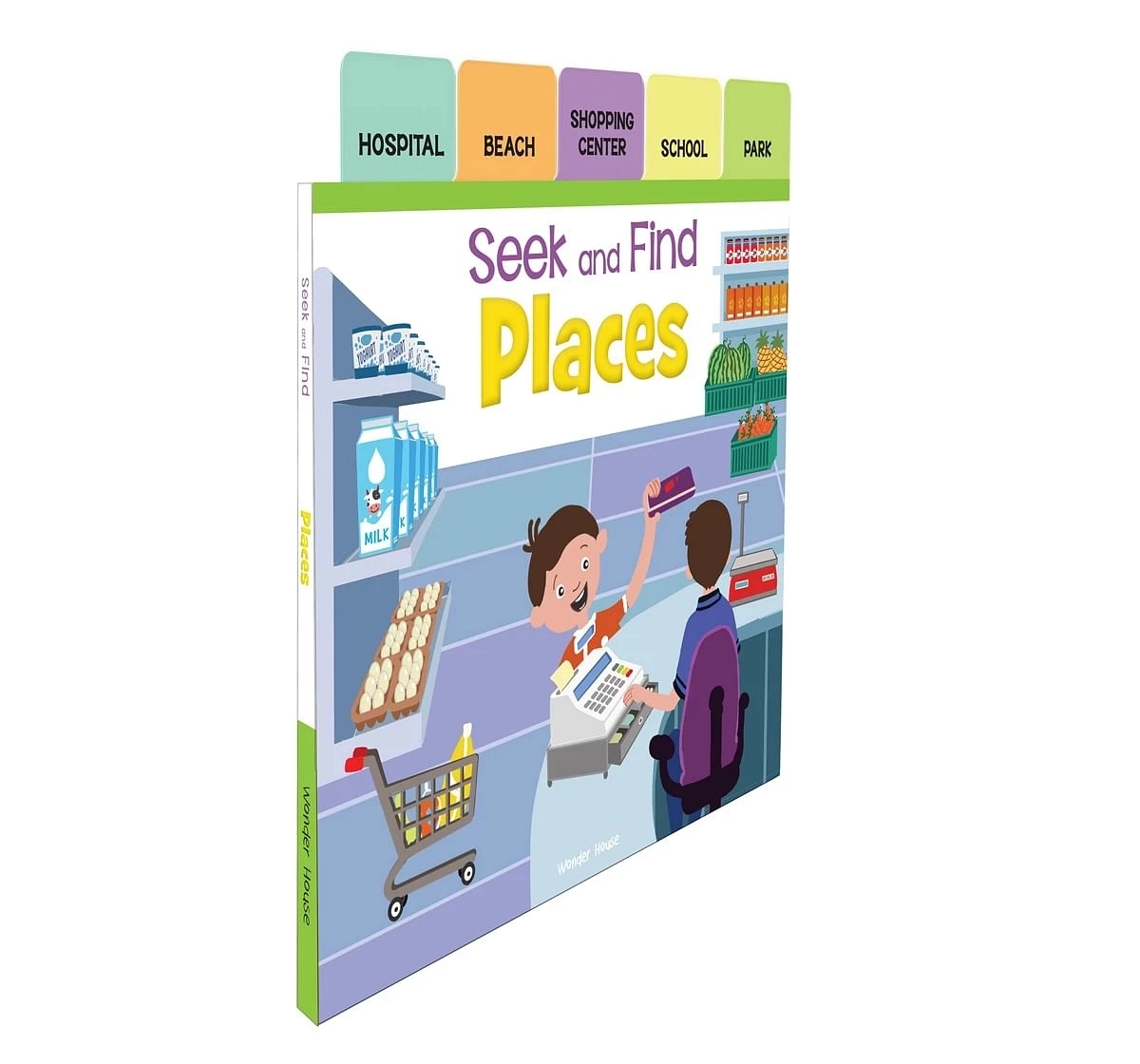 Wonder House Books Seek and Find Places Early Learning Board Books With Tabs for kids 0M+, Multicolour