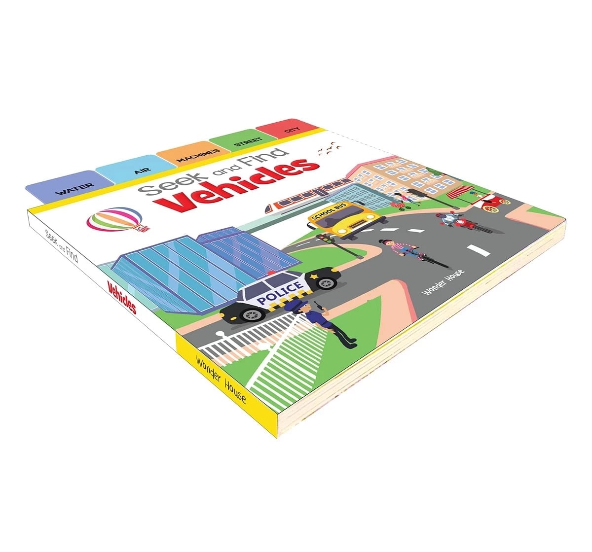 Wonder House Books Seek and Find Vehicles Early Learning Board Books With Tabs for kids 0M+, Multicolour