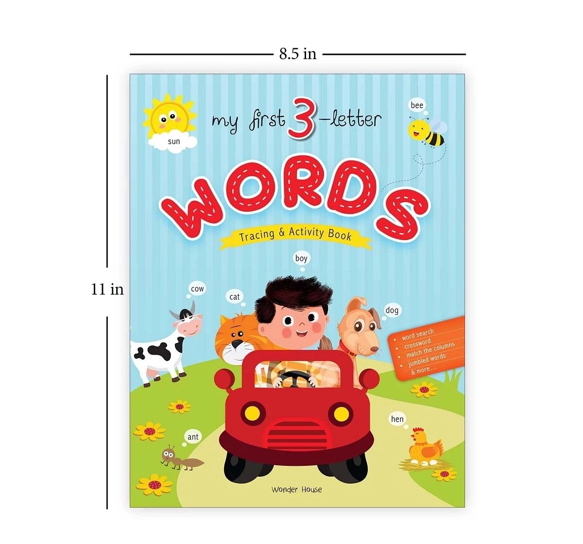 Wonder House Books My First 3 Letter Words Tracing and Activity Book for kids 0M+, Multicolour