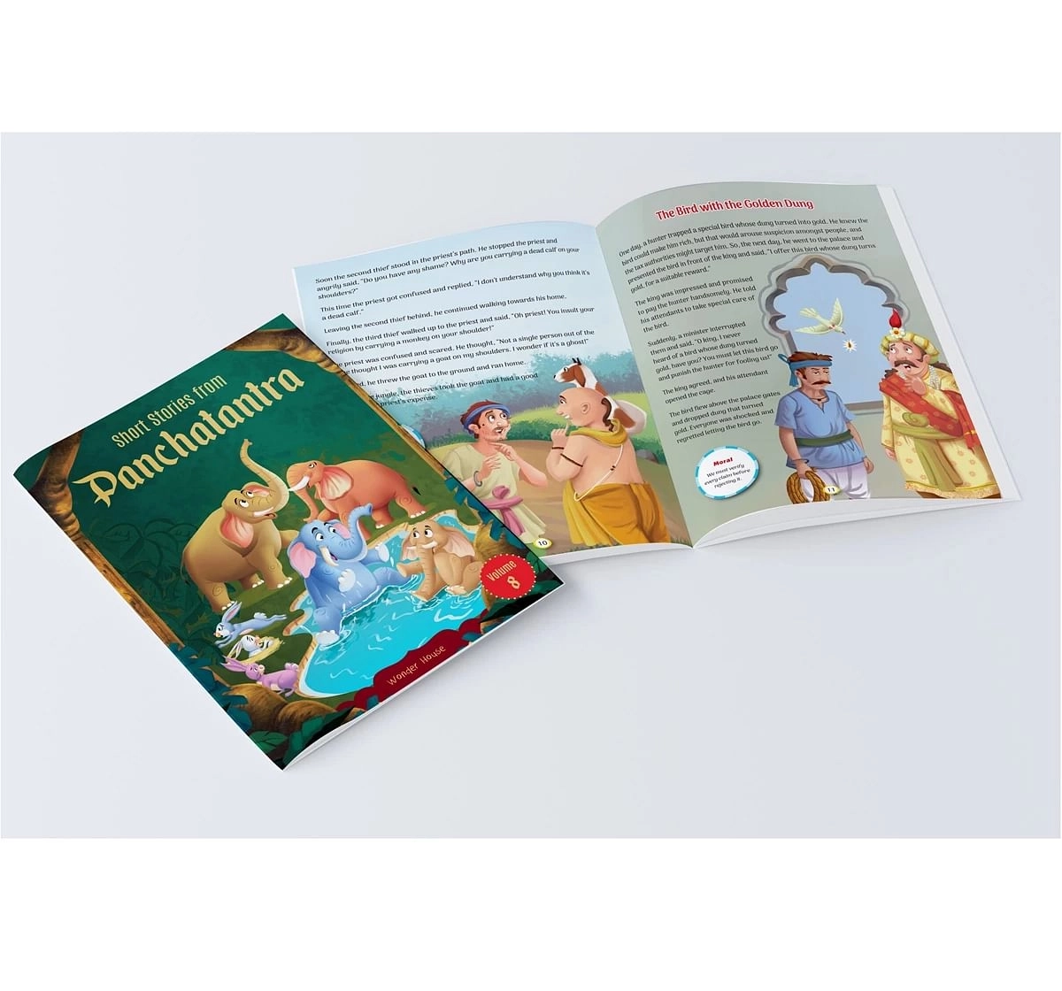 Wonder House Books Short Stories With Morals From Panchatantra Volume 8 Abridged Illustrated for kids 5Y+, Multicolour