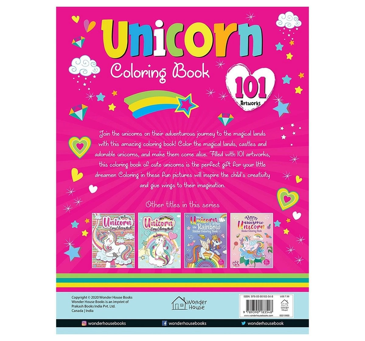 Wonder House Books 101 Unicorn Colouring Book Fun Activity ColouringPaperback Multicolor 3Y+