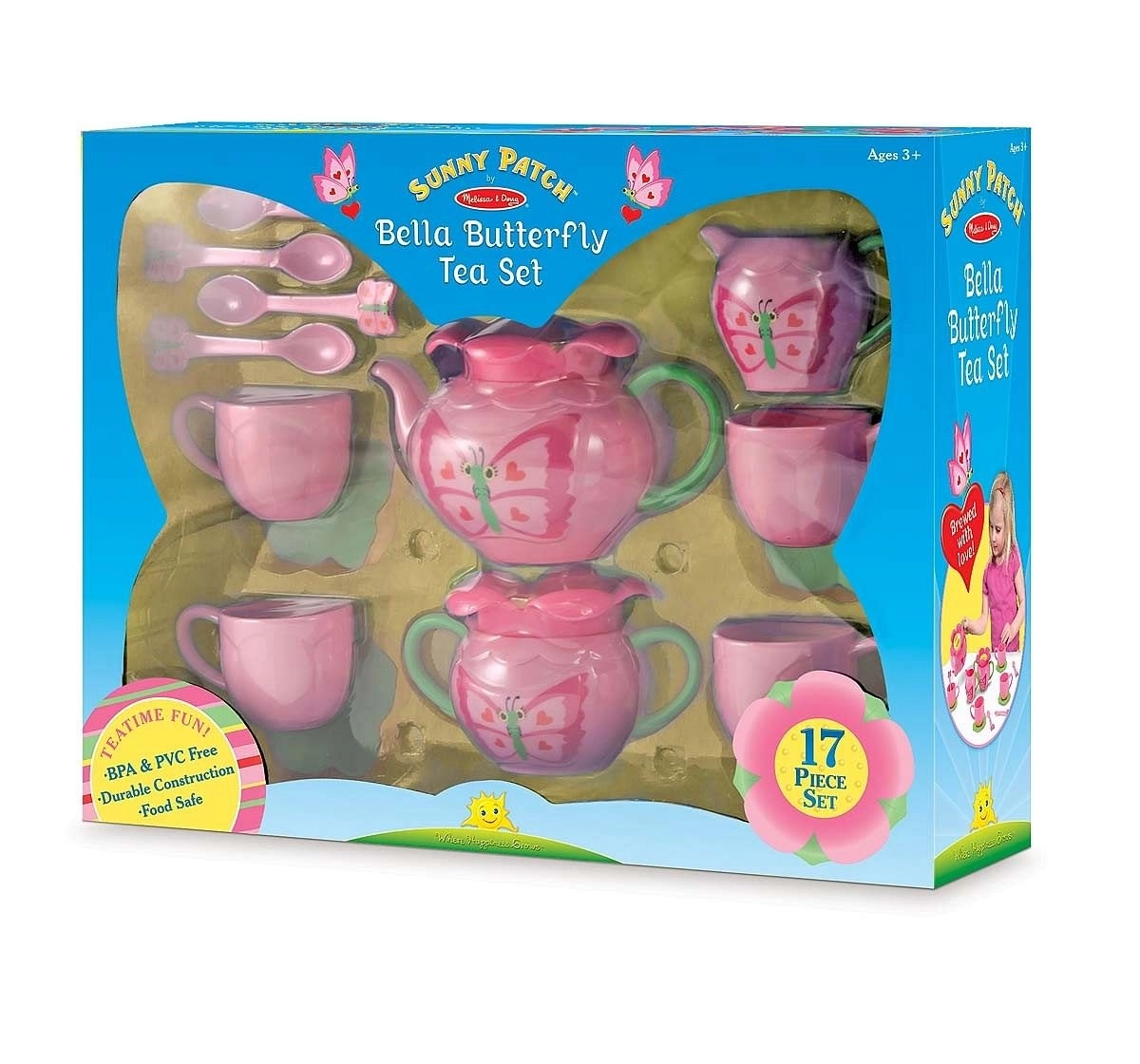 Melissa & Doug : Bella Butterfly Tea Set Kitchen Sets & Appliances for Kids Age 5Y+