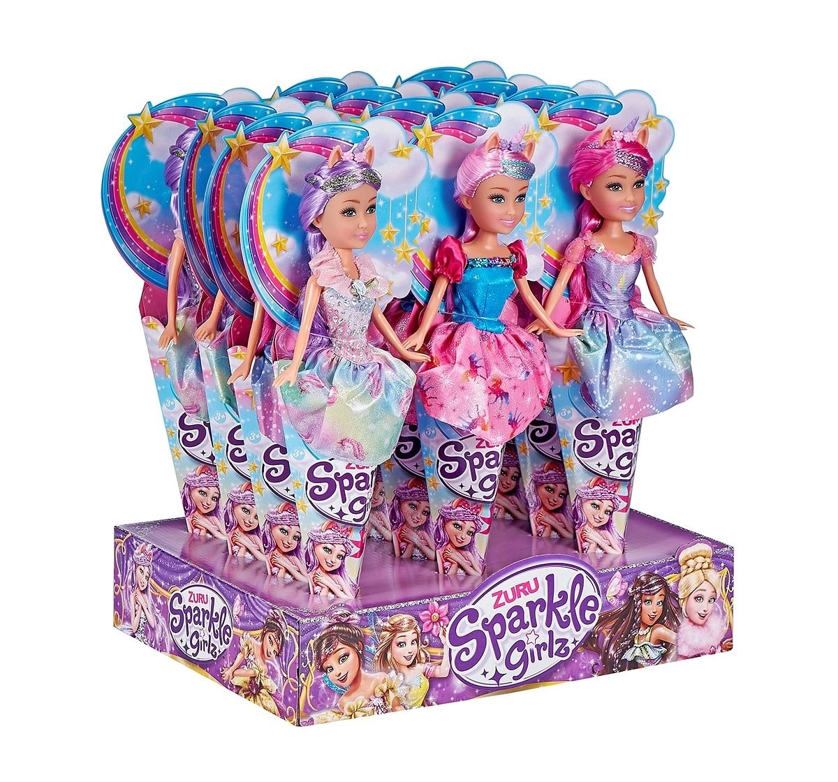 Sparkle Girlz  Unicorn Princess Cone Dolls & Accessories for age 3Y+ 