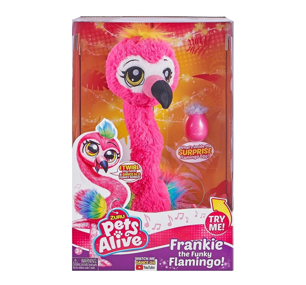 Zuru Pets Alive Frankie The Funky Flamingo Battery Powered Dancing Robotic Soft Toy, 3Y+