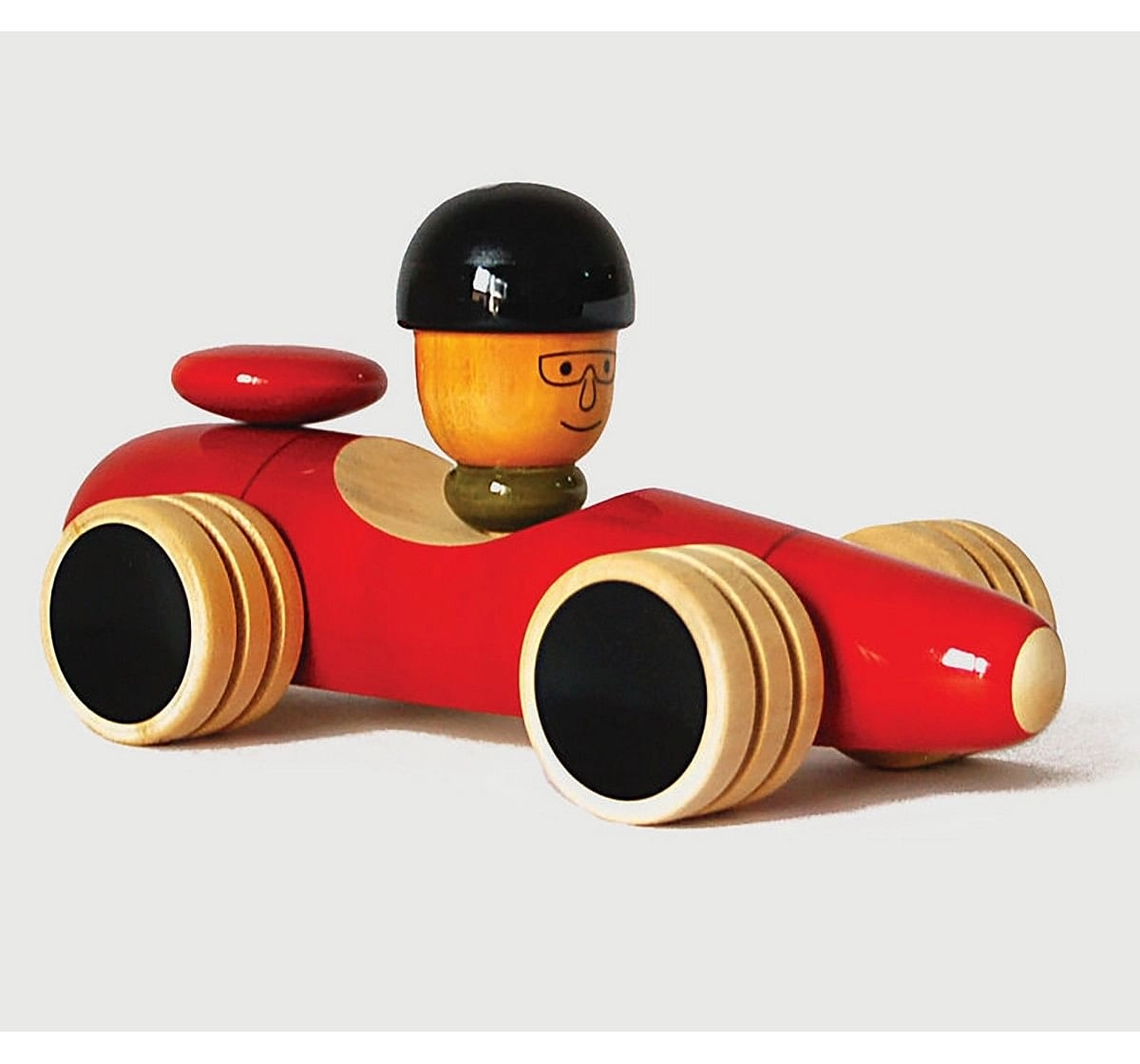 Fairkraft Creations Handmade Wooden Vroom Toy 1 Wooden Toys for Kids age 1Y+ (Red)
