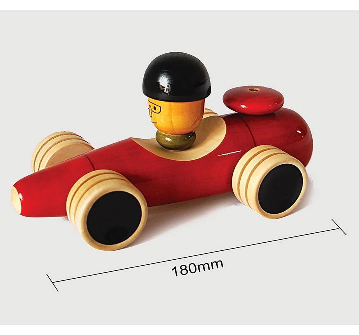 Fairkraft Creations Handmade Wooden Vroom Toy 1 Wooden Toys for Kids age 1Y+ (Red)