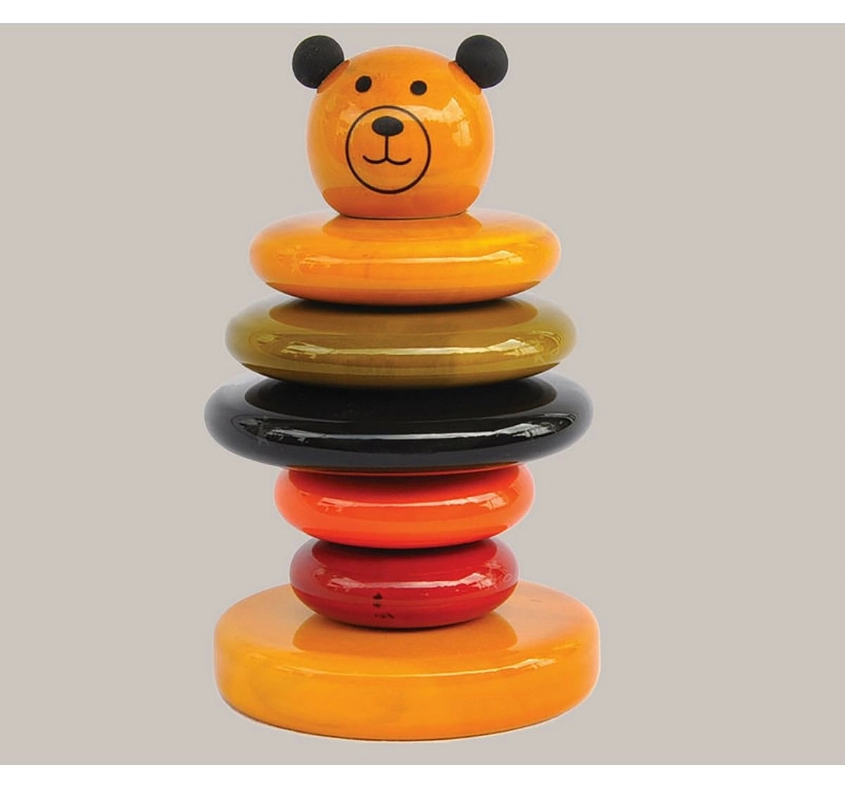Fairkraft Creations Handmade Cubby Wooden 5-Ring Stacker Toy 1 Wooden Toys for Kids age 1Y+ 