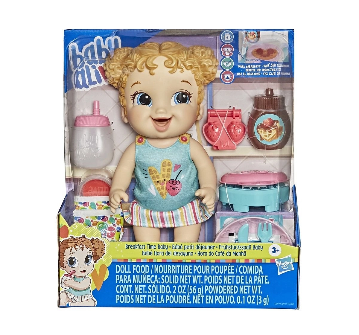 Baby Alive Breakfast Time Baby Doll with Waffle Maker, Accessories, Drinks, Wets, Eats, Blonde Hair Toy for Kids Ages 3 Years and Up 