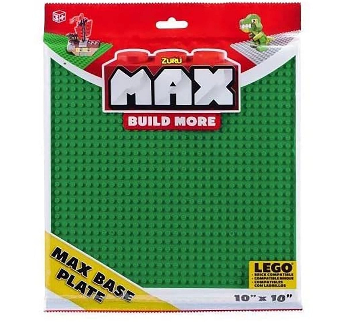 Zuru Max Build More Base Plate - Green & Grey - Color May Vary Generic Blocks for Kids age 3Y+ 