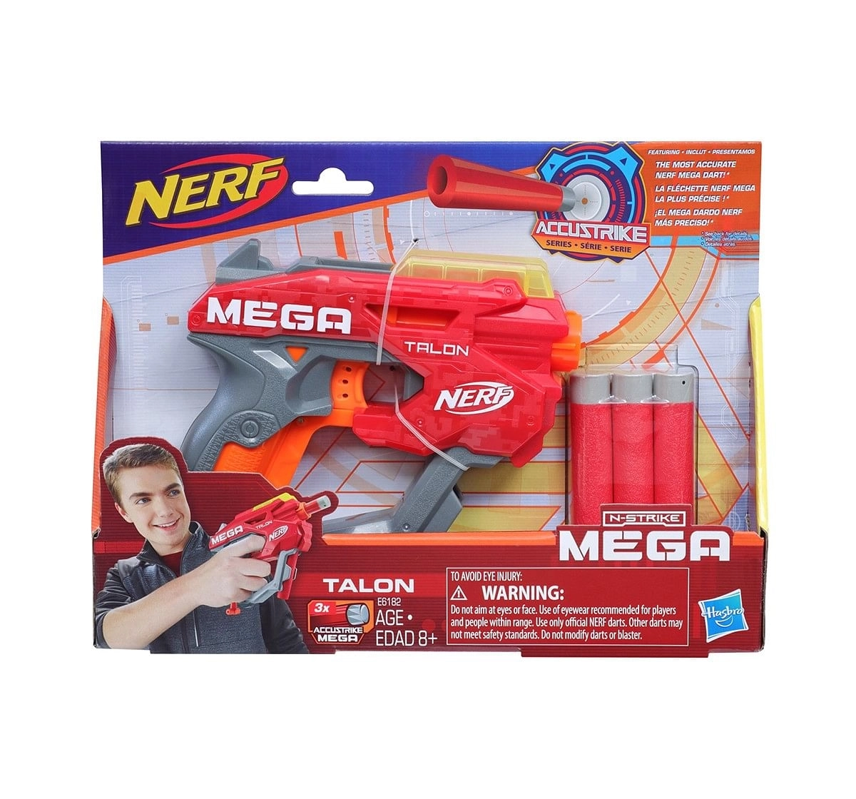 Nerf Mega Talon Blaster -- Includes 3 Official AccuStrike Nerf Mega Darts -- For Kids, Teens, Adults Blasters for age 8Y+ 