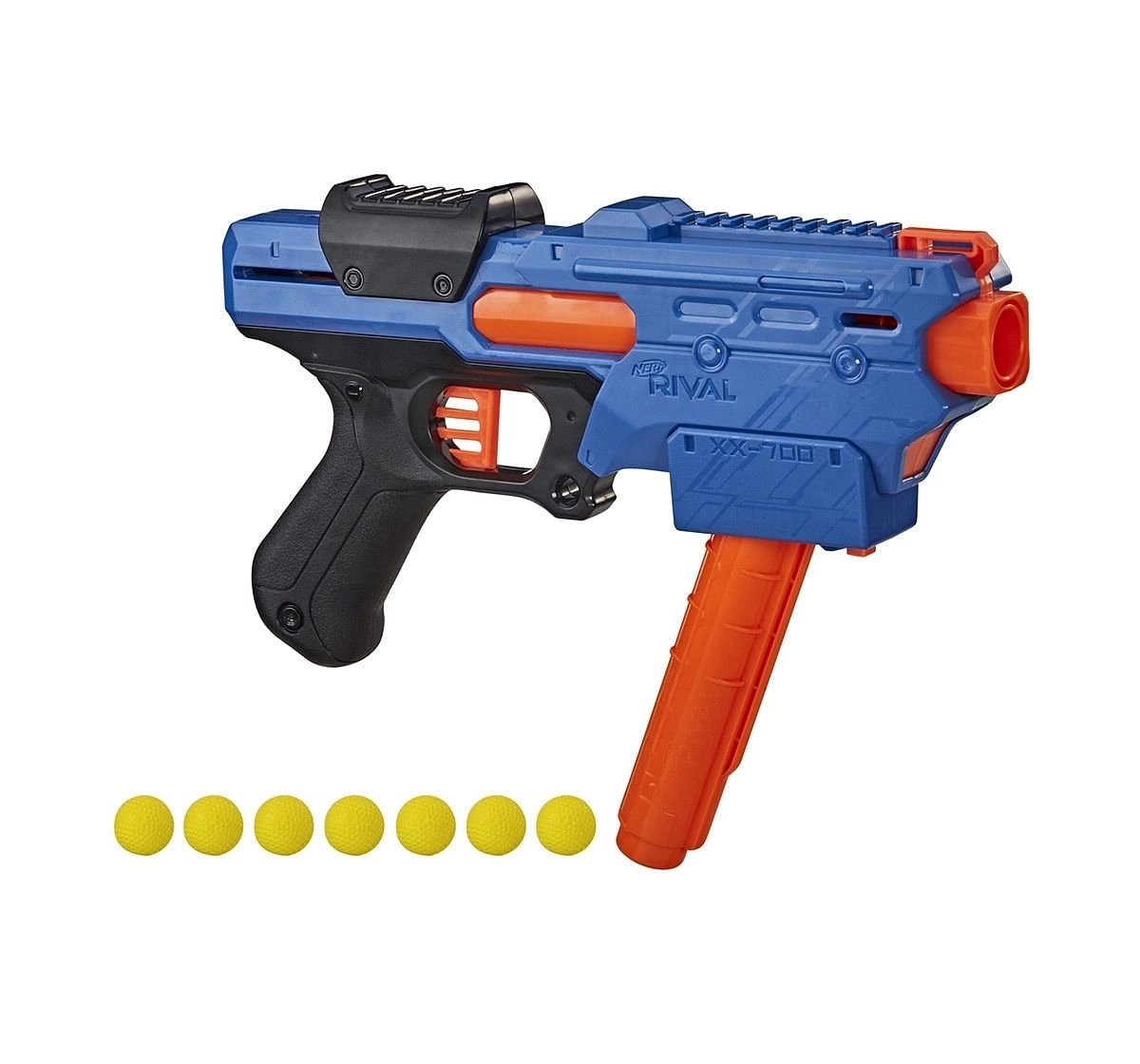 Nerf Rival Finisher XX-700 Blaster Toy Gun -- Quick-Load Magazine, Spring Action, Includes 7 Official Nerf Rival Rounds -- Team Blue Blasters for Kids age 14Y+ 