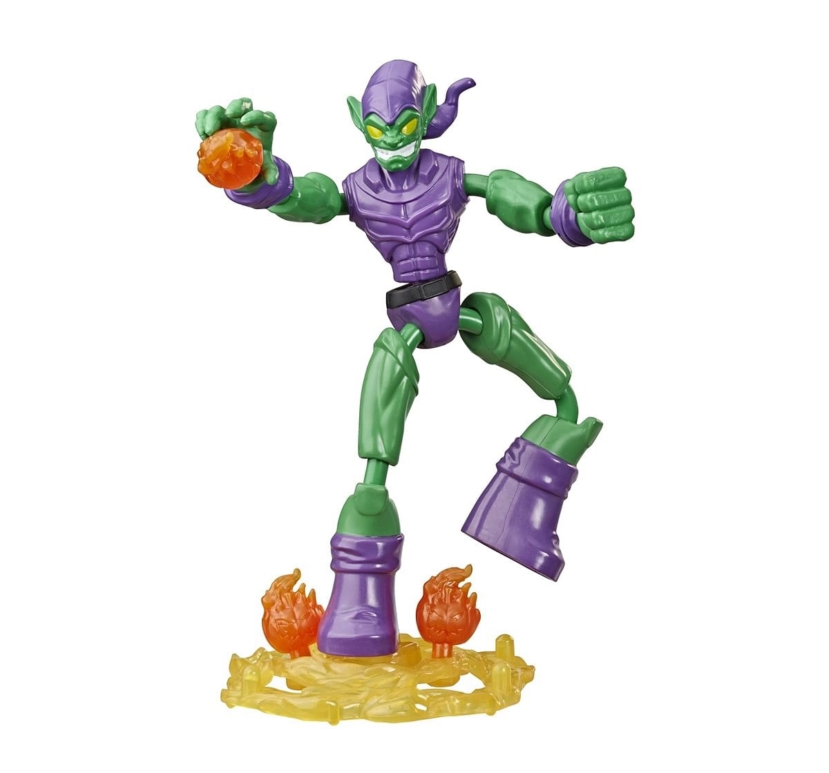 Marvel Spider-Man Bend and Flex Green Goblin Action Figure Toy, 6-Inch Flexible Figure, Includes Blast Accessories, For Kids Ages 4 And Up 