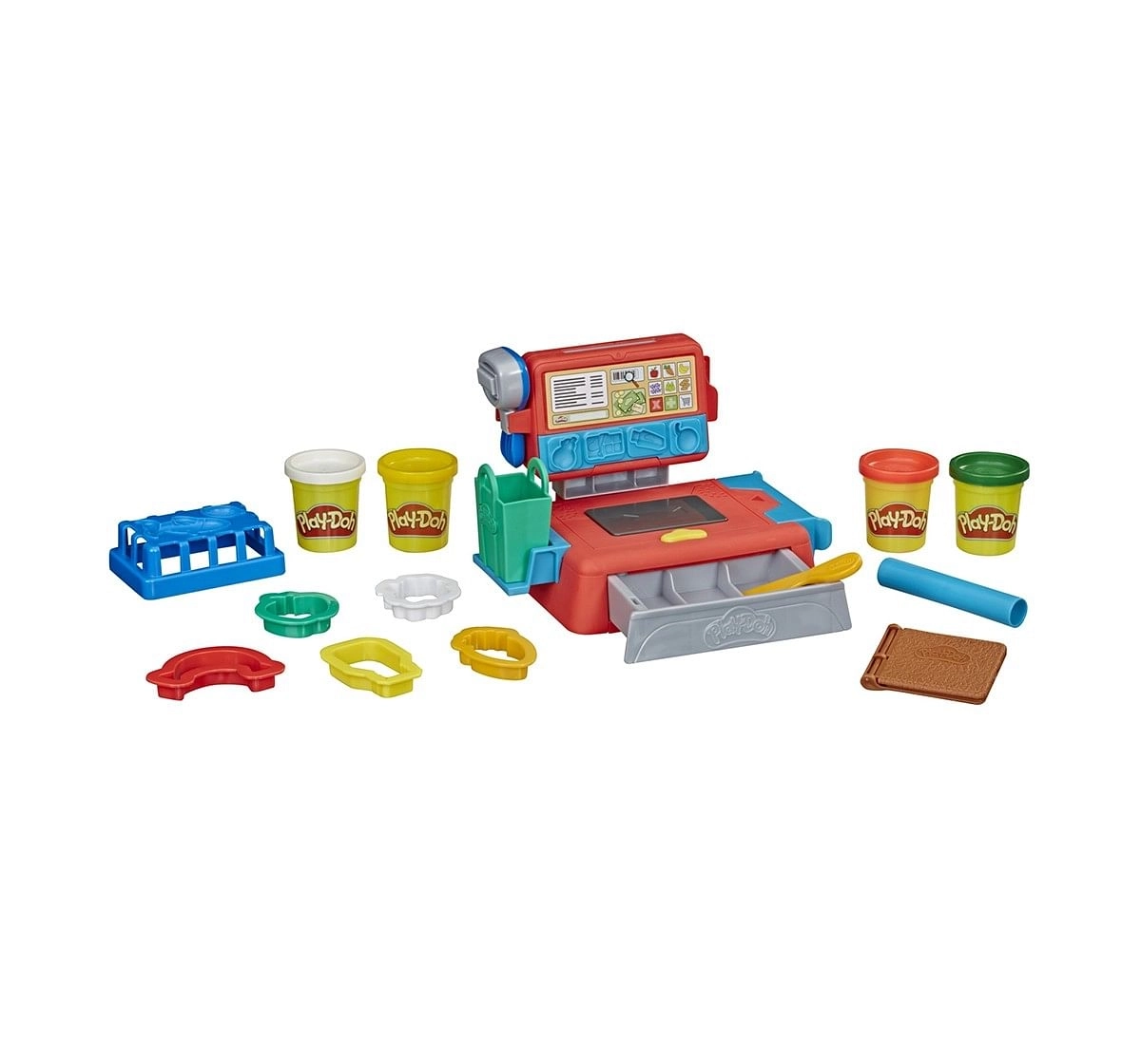 Play-Doh Cash Register Toy for Kids 3 Years and Up with Fun Sounds, Play Food Accessories, and 4 Non-Toxic Play-Doh Colors   Clay & Dough for Kids age 3Y+ 