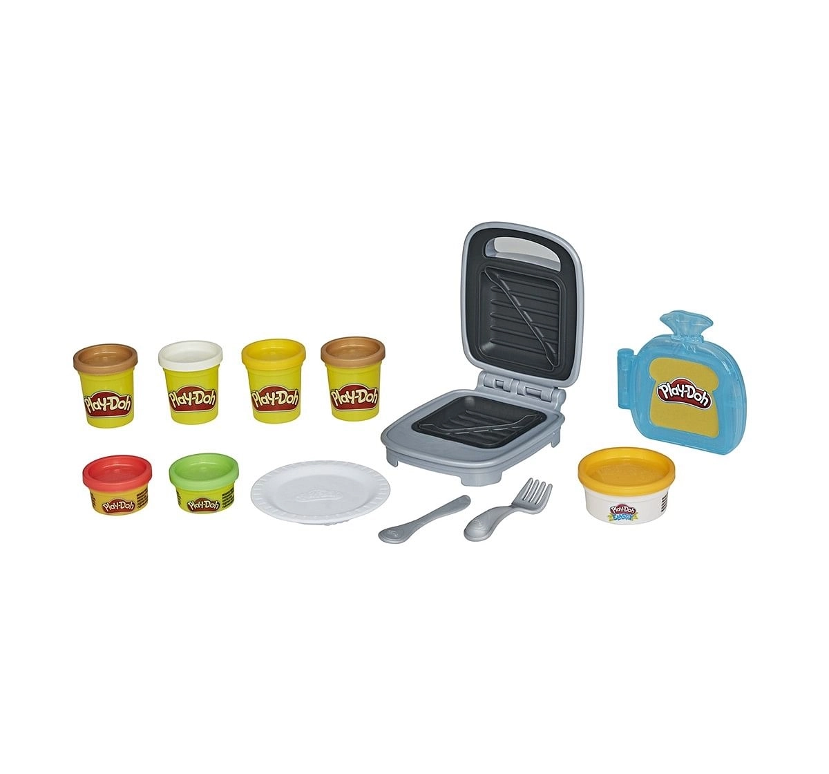 Play-Doh Kitchen Creations Cheesy Sandwich Play Food Set for Kids 3 Years and Up With Play-Doh Elastix Compound and 6 Additional Colors Clay & Dough for Kids age 3Y+ 