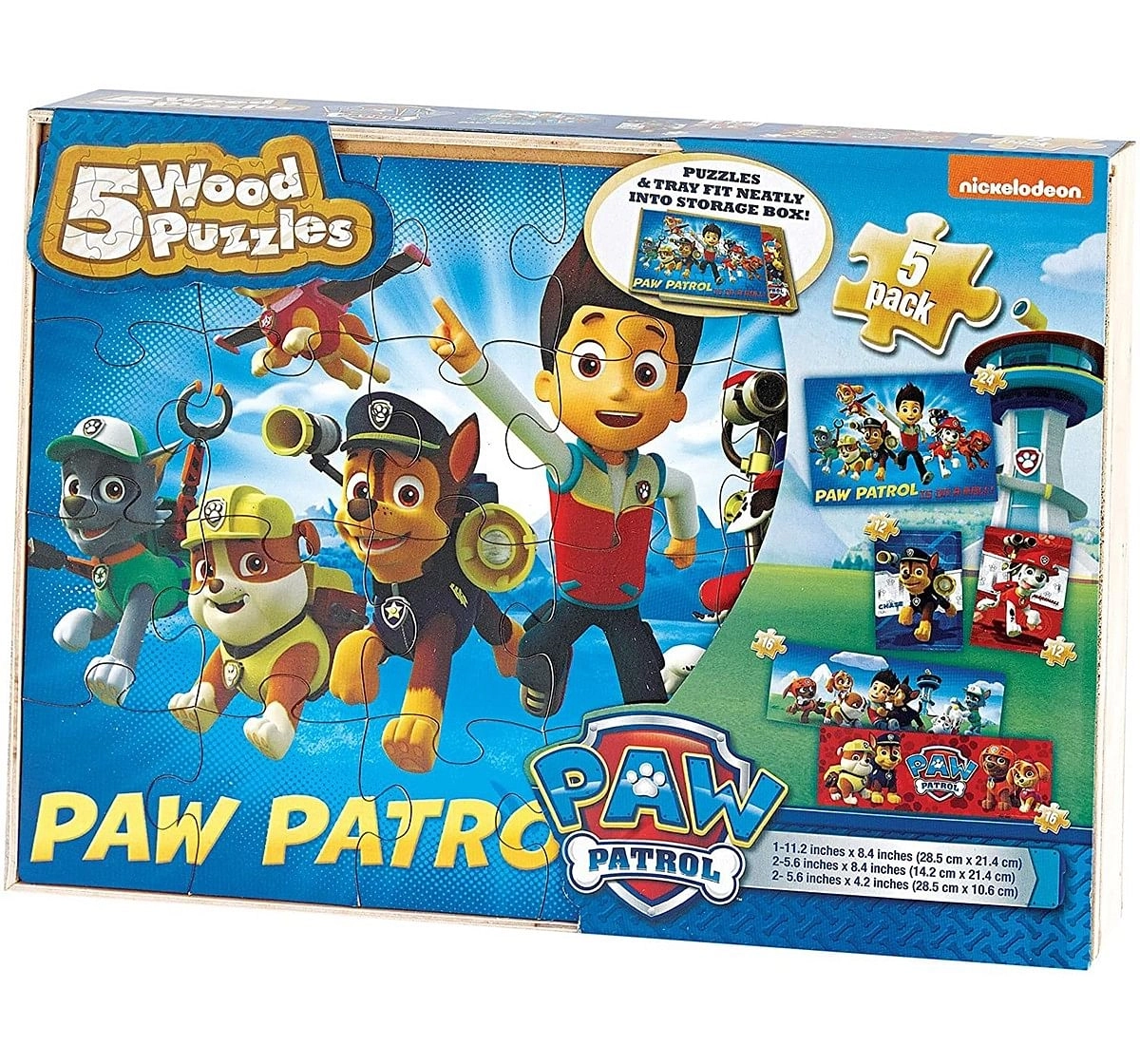 Cardinal Games Paw Patrol 4 Wood Puzzles Quirky Soft Toys for Kids age 3Y+ - 23 Cm 