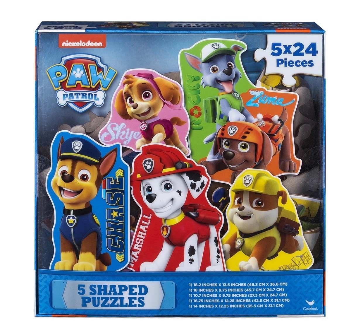 Cardinal Games Paw Patrol 5 Shaped Puzzles Puzzles for Kids Age 3Y+