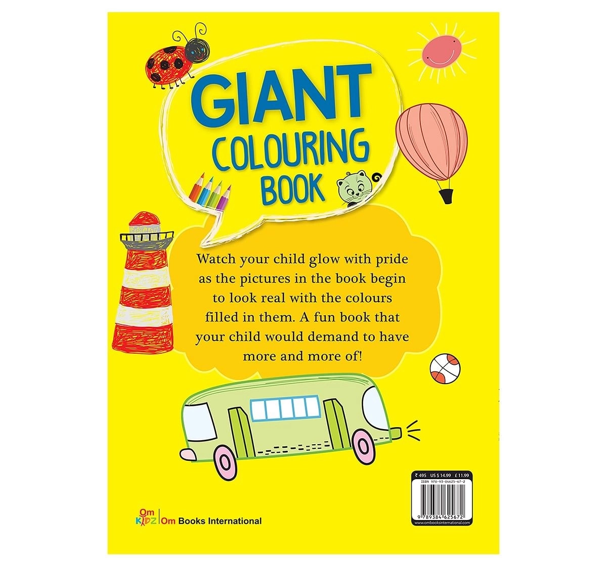 Colouring Book : Giant Colouring Book For Kids, 368 Pages Book By Om Books Editorial Team, Paperback