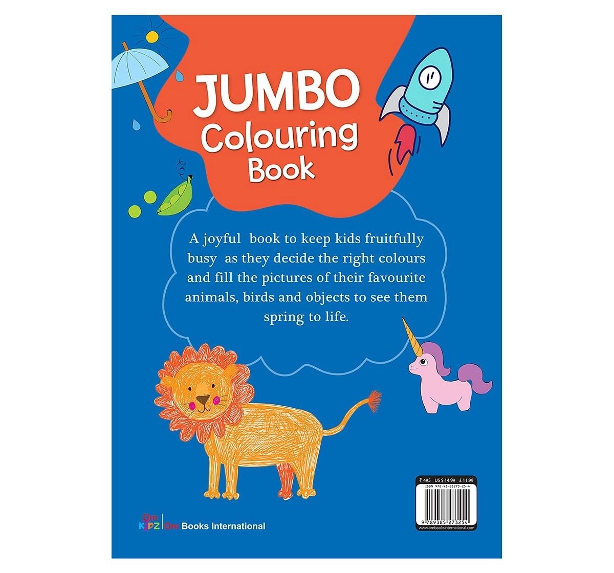 Colouring Book : Jumbo Colouring Book For Kids, 368 Pages Book By Om Books Editorial Team, Paperback