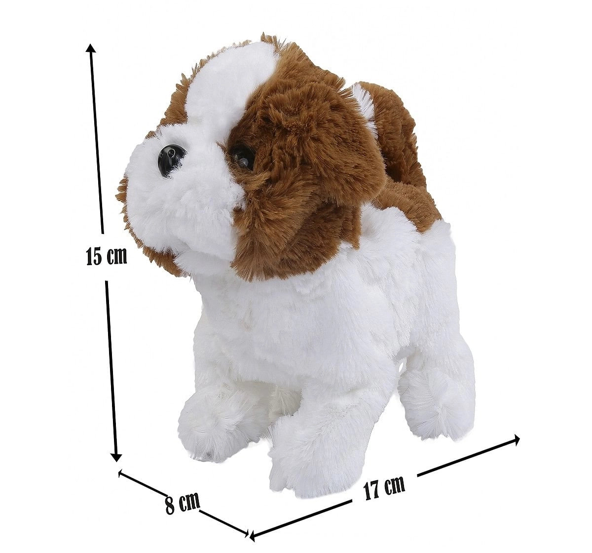 Hamleys Movers & Shakers Baby Saint Bernard Plush Soft Dog (White & Brown), 3Y+