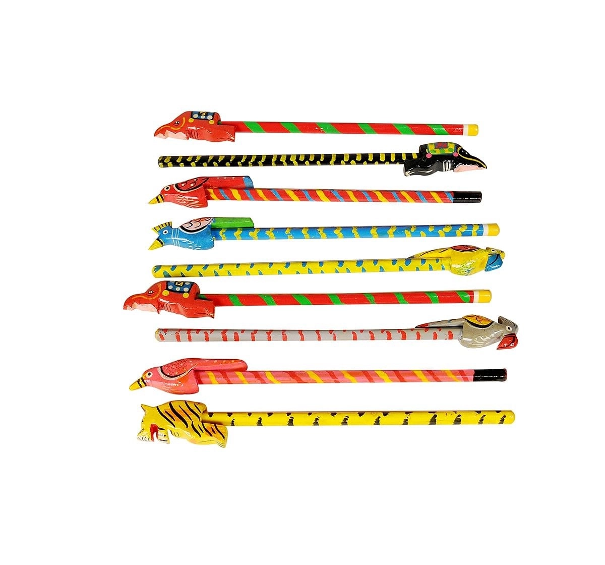 Craft & Culture Wooden Pencil Set Of 5 Assorted Toy for Kids age 3Y+ 