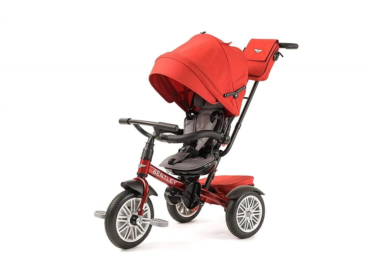 Bentley 6 In 1 Stroller/Trike/Tricycle, With Push Handle & Adjustable Canopy, Red