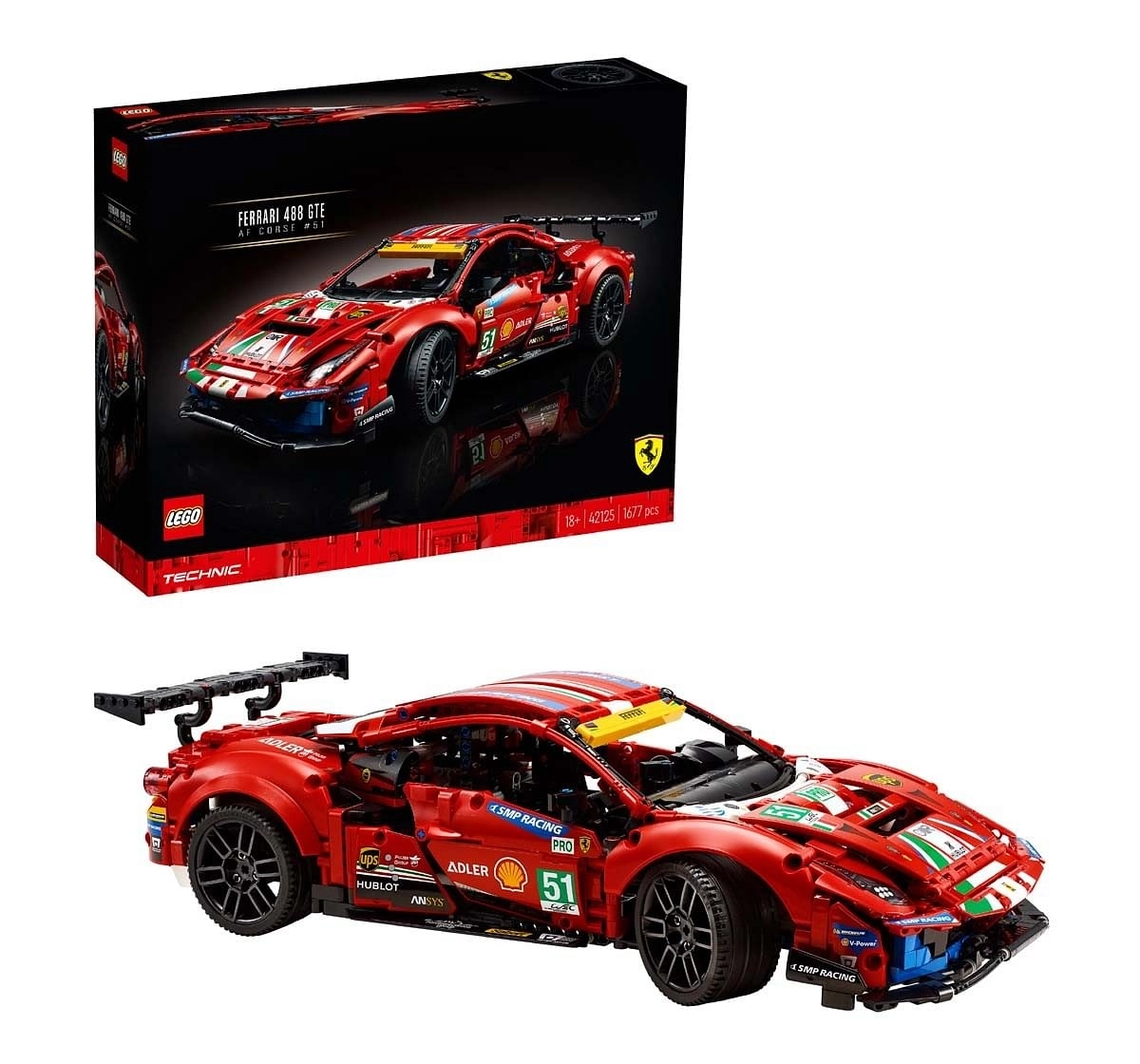 Lego Ferrari 488 Gte “Af Corse #51” Lego Blocks for Kids Age 18M +