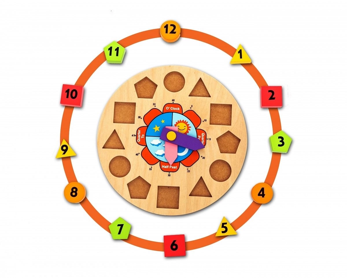 Hilife Clock 'O' Puzzle Shape Color Sorting Clock,  3Y+ (Multicolor)