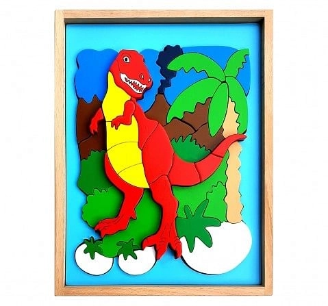 Hilife Dinosaur 3D Shape 2 Layer Puzzle,  3Y+ (Multicolor)