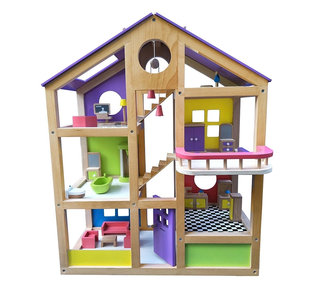 Hilife Furnished Doll House,  3Y+ (Multicolor)